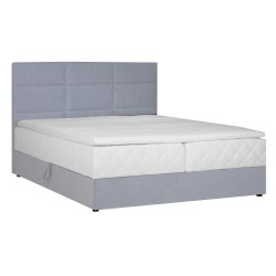 Continental bed LEVI 160x200cm, with mattress, grey