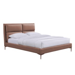 Bed LENA with mattress HARMONY DELUX 160x200cm, cognac brown