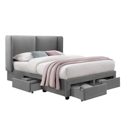 Bed SUGI with mattress HARMONY DELUX 160x200cm, grey