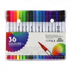 Set of 36 multi-colored double-sided markers in an organizer