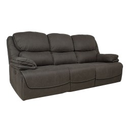 Recliner sofa GORDY 3-seater, manual, grey