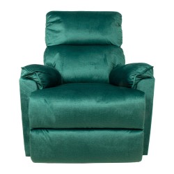 Recliner armchair GUSTAV manual, green velvet