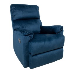 Recliner armchair GUSTAV manual, dark blue velvet