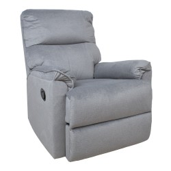Recliner armchair GUSTAV manual, light grey velvet