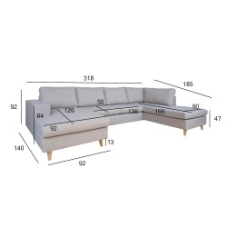 Corner sofa HARALD RC beige