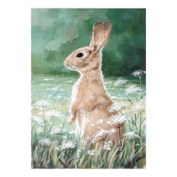 Масляная картина 50x70cm, заяц на лугу