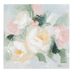 Масляная картина 100x100cm, пастельные цветы