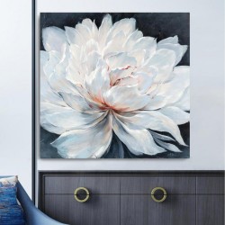Oil painting 100x100cm, white blossom