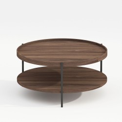 Coffee table CINDY D80xH40cm, melamine light walnut