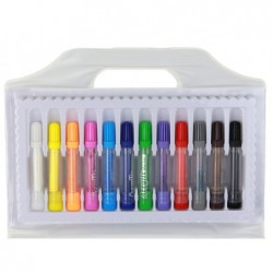 Set of Colored Acrylic Markers in a Suitcase, 12 Pieces