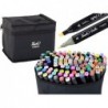 Marker Pens 120 Pieces Colorful Double-sided Portable Bag