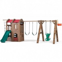 STEP2 A playground for children with a house, a slide, swings and a glider