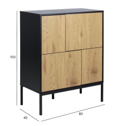 Sideboard SEAFORD 80x40xH103cm, oak black