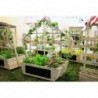 CLASSIC WORLD Wooden Flowerbed on Wheels for the Garden + Board