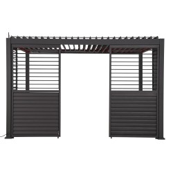 Adjustable louvers wall for gazebo MIRADOR-111 3m, dark grey