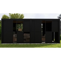 Louver sliding wall for gazebo MIRADOR-111 4m, dark grey