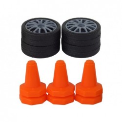 Remote Controlled Sports Car R/C 1:24 Orange Interchangeable Wheels