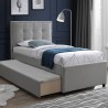 Bed OSWALDO 90x200cm, with two mattresses HARMONY UNO, platinum grey