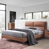 Bed LENA with mattress HARMONY TOP 160x200cm, cognac brown