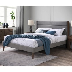 Bed TEXAS with mattress HARMONY DELUX 160x200cm, grey