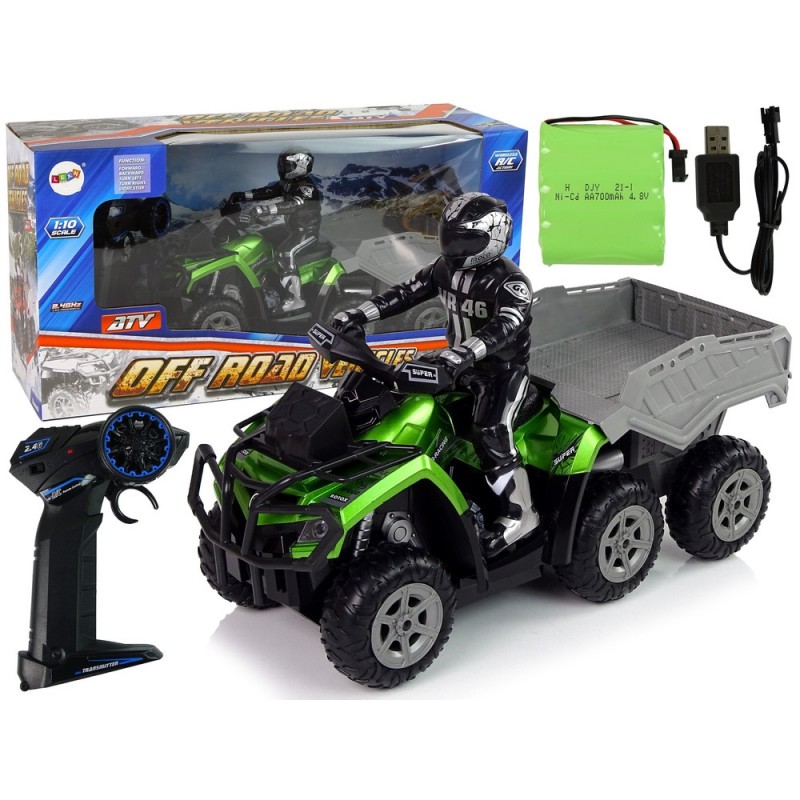 Quad with Trailer 1:10 Off-Road Green 2.4G