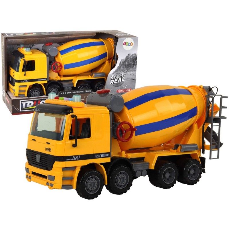 Concrete Mixer Orange Rotary Pear Sound Lights Construction Vehicle