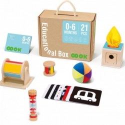 Tooky TOY Box XXL Развивающая сенсорная коробка Монтессори 6 в 1 для детей 0–6 месяцев