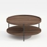 Coffee table CINDY D80xH40cm, melamine light walnut