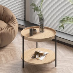 Coffee table CINDY D50xH45cm, melamine oak