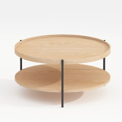 Coffee table CINDY D80xH40cm, melamine oak