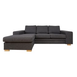 Corner sofa DAGMAR dark grey