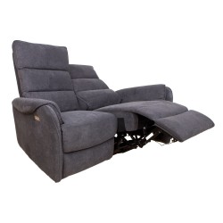 Sofa BOWERS 2-seater electric recliner, grey
