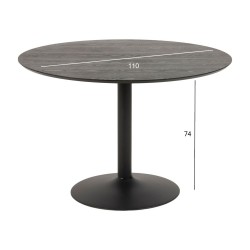 Dining table IBIZA D110xH74cm, black