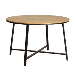 Dining table SANCIA D120xH76cm, oak brown