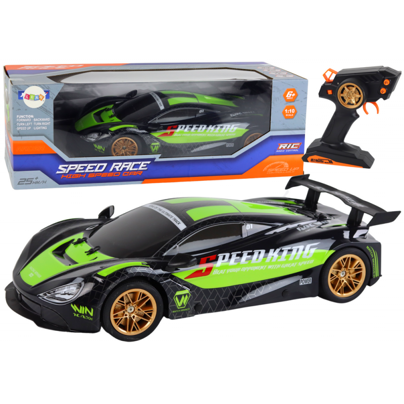 Large Remote Controlled Sports Car 1:10 Green and Black