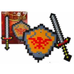 Knight Set Sword Foam Shield Pixel Theme