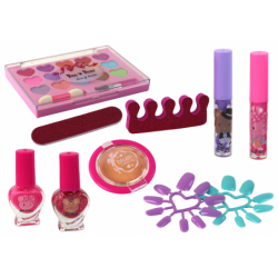 Beauty Makeup and Nail Set in a Pink Suitcase