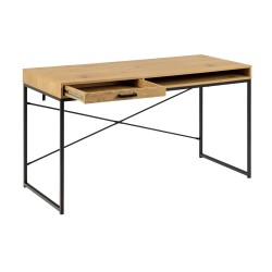 Desk SEAFORD, 140x58xH76cm, oak, with 1 shelf