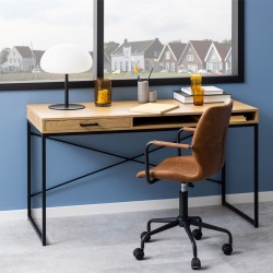 Desk SEAFORD, 140x58xH76cm, oak, with 1 shelf
