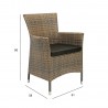 Стул WICKER-1 61x58xH86cм, капучино