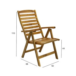 Chair FINLAY 62x66xH110cm with armrests, acacia