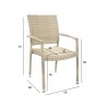Chair WICKER-3 with armrests, beige