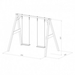 Puidust kiik koos Axi Seats halli mänguväljakuga