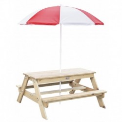 CLASSIC WORLD EDU Wooden Picnic Table with Umbrella