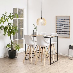 Барный стол SEAFORD 120x60xH105см, столешница  меламиновая пластина, цвет  дуб, ножки  чёрный металл