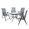 Garden furniture set DUBLIN table, 4 foldable chairs, grey