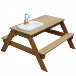 AXI Emily Picnic Table with a Bench and a Basin for Batteries and Water / Sand Containers