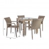 Garden furniture set LARACHE table and 4 chairs