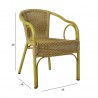Chair BAMBUS with armrests, light brown