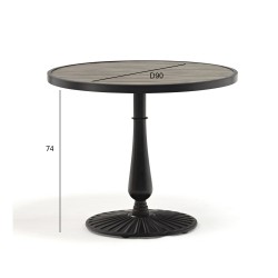 Table BOLGHERI D90xH74cm, grey